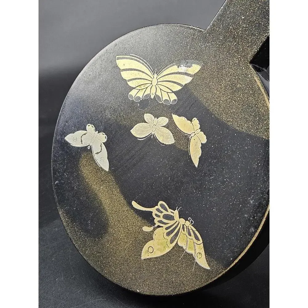 VTG Smithsonian Japan Nesting Double Hand Mirror Maki-e Lacquer Otagiri Style